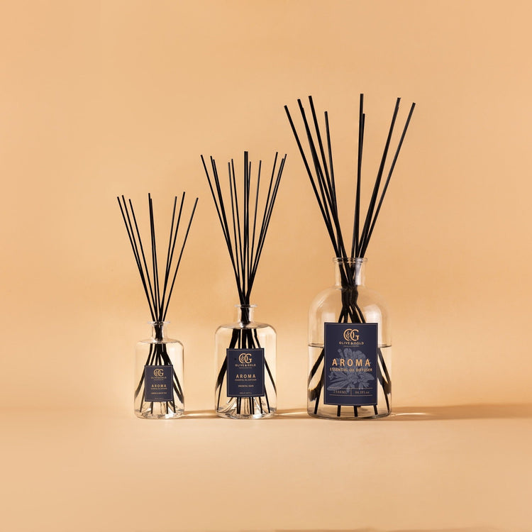 2500 ml Glass Diffuser Jar with 10 Reed Sticks and 2x1000ml & 1x500ml diffusers